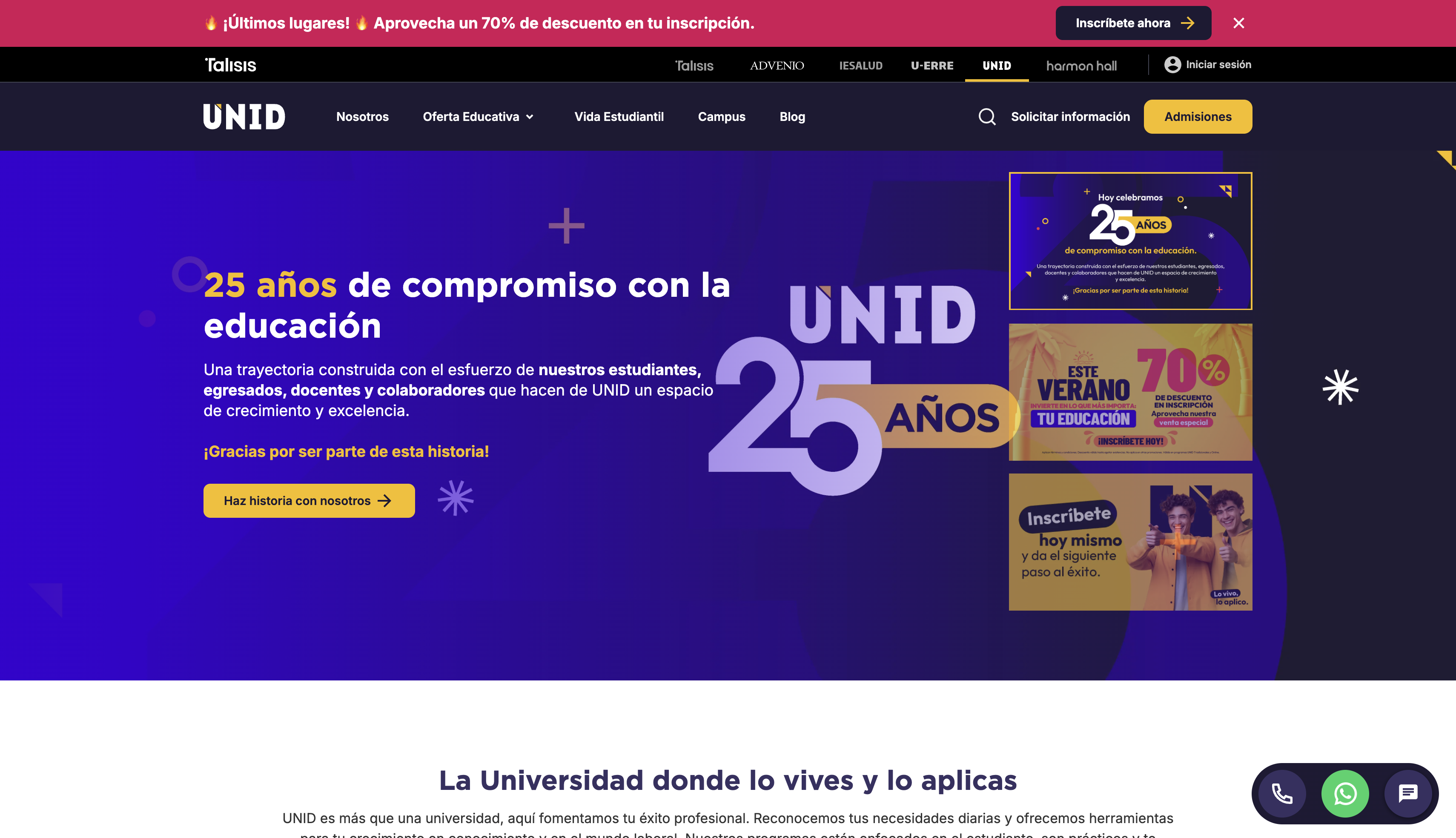Sitio oficial para la UNID
